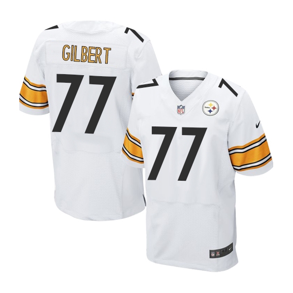 77 Marcus Gilbert Elite White Pittsburgh Steelers Road Nike Jersey