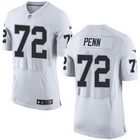 Nike Raiders #72 Donald Penn White Mens Stitched NFL New Elite Jersey