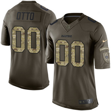 Nike Raiders #00 Jim Otto Green Mens Stitched NFL Limited Salute to Service Jersey