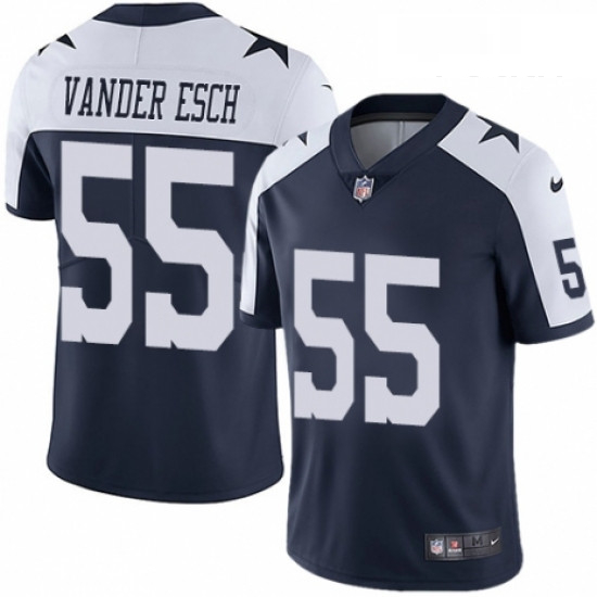 Youth Nike Dallas Cowboys 55 Leighton Vander Esch Navy Blue Throwback Alternate Vapor Untouchable Li