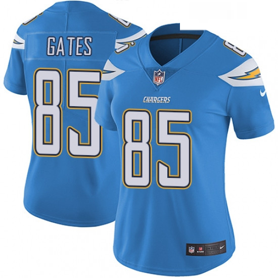 Womens Nike Los Angeles Chargers 85 Antonio Gates Electric Blue Alternate Vapor Untouchable Limited 