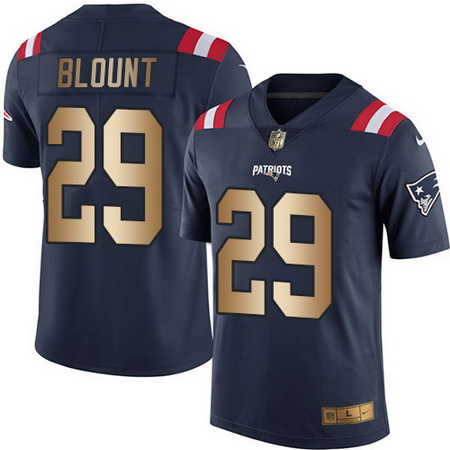 Nike Patriots #29 LeGarrette Blount Navy Blue Mens Stitched NFL Limited Gold Rush Jersey