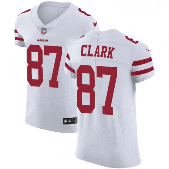 Mens Nike San Francisco 49ers 87 Dwight Clark White Vapor Untouchable Elite Player NFL Jersey