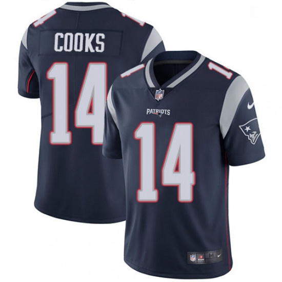 Youth Nike New England Patriots 14 Brandin Cooks Navy Blue Team Color Vapor Untouchable Limited Play