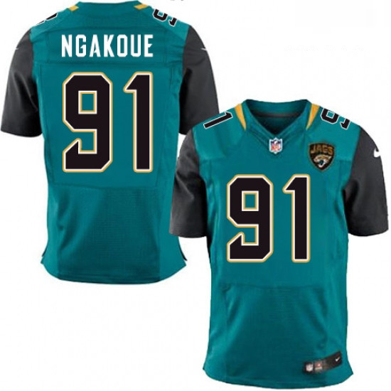 Men Nike Jacksonville Jaguars 91 Yannick Ngakoue Teal Green Team Color Vapor Untouchable Elite Playe