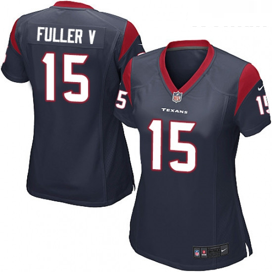 Womens Nike Houston Texans 15 Will Fuller V Game Navy Blue Team Color NFL Jersey