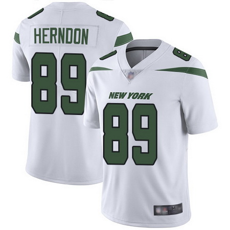 Jets #89 Chris Herndon White Men Stitched Football Vapor Untouchable Limited Jersey