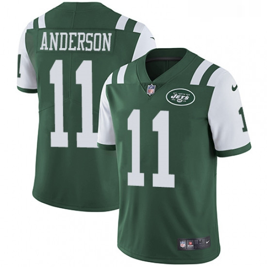 Mens Nike New York Jets 11 Robby Anderson Green Team Color Vapor Untouchable Limited Player NFL Jers