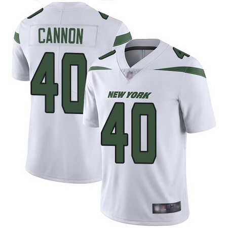 Jets #40 Trenton Cannon White Men Stitched Football Vapor Untouc