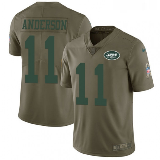 Nike New York Jets No11 Robby Anderson Olive Men's Stitched NFL Limited 2017 Salute To Service Jersey
