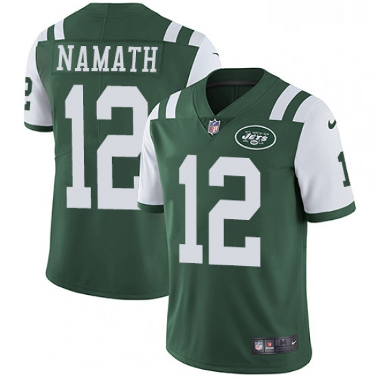 Youth Nike New York Jets 12 Joe Namath Green Team Color Vapor Un