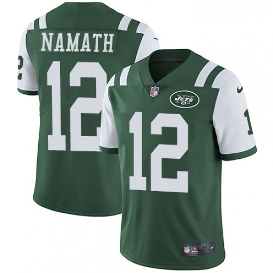 Youth Nike New York Jets 12 Joe Namath Green Team Color Vapor Untouchable Limited Player NFL Jersey