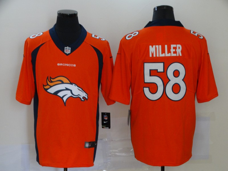 Nike Broncos 58 Von Miller Orange Team Big Logo Vapor Untouchabl