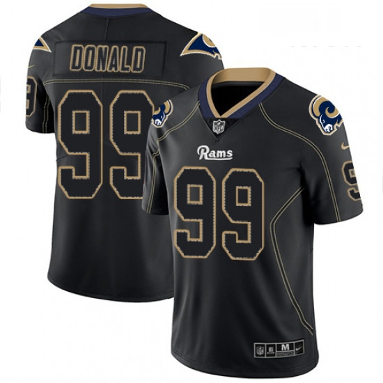 Men Nike Los Angeles Rams 99 Aaron Donald Limited Lights Out Black Rush NFL Jersey