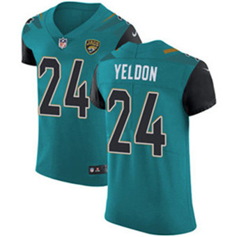 Nike Jaguars #24 T J Yeldon Teal Green Team Color Mens Stitched NFL Vapor Untouchable Elite Jersey