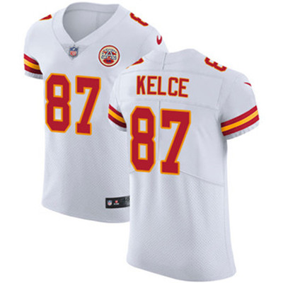 Nike Chiefs #87 Travis Kelce White Mens Stitched NFL Vapor Untou