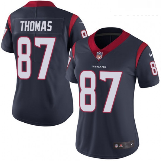 Womens Nike Houston Texans 87 Demaryius Thomas Navy Blue Team Color Vapor Untouchable Limited Player