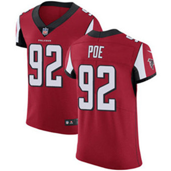 Nike Falcons #92 Dontari Poe Red Team Color Mens Stitched NFL Vapor Untouchable Elite Jersey