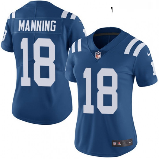 Womens Nike Indianapolis Colts 18 Peyton Manning Royal Blue Team Color Vapor Untouchable Limited Pla