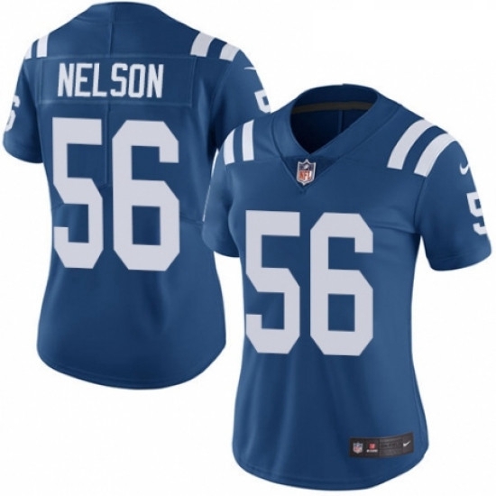 Womens Nike Indianapolis Colts 56 Quenton Nelson Royal Blue Team Color Vapor Untouchable Elite Playe