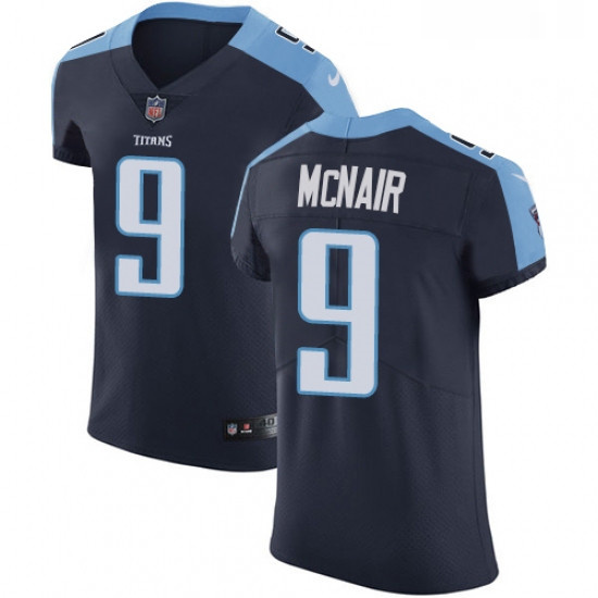 Mens Nike Tennessee Titans 9 Steve McNair Navy Blue Alternate Vapor Untouchable Elite Player NFL Jer