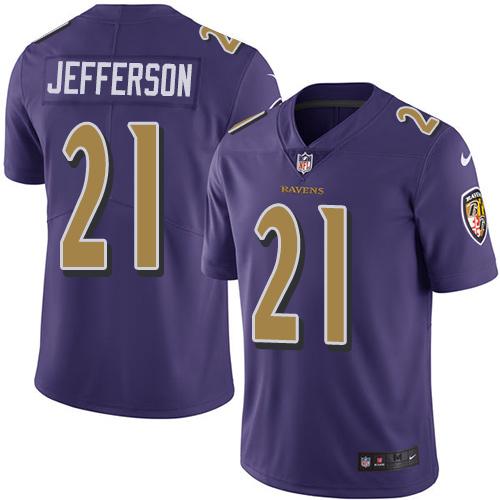 Nike Ravens #21 Tony Jefferson Purple Men's Stitched NFL Limited Rush Jersey