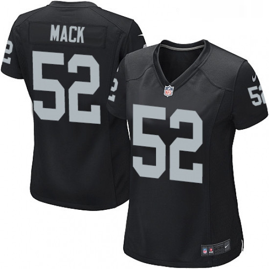 Womens Nike Oakland Raiders 52 Khalil Mack Game Black Team Color NFL Jersey