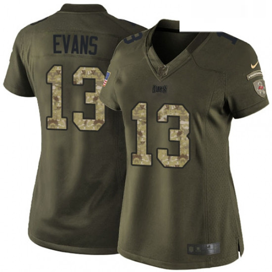 Womens Nike Tampa Bay Buccaneers 13 Mike Evans Elite Green Salute to Service NFL Jersey