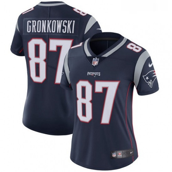 Womens Nike New England Patriots 87 Rob Gronkowski Navy Blue Team Color Vapor Untouchable Limited Pl