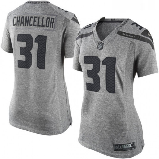 Womens Nike Seattle Seahawks 31 Kam Chancellor Limited Gray Grid