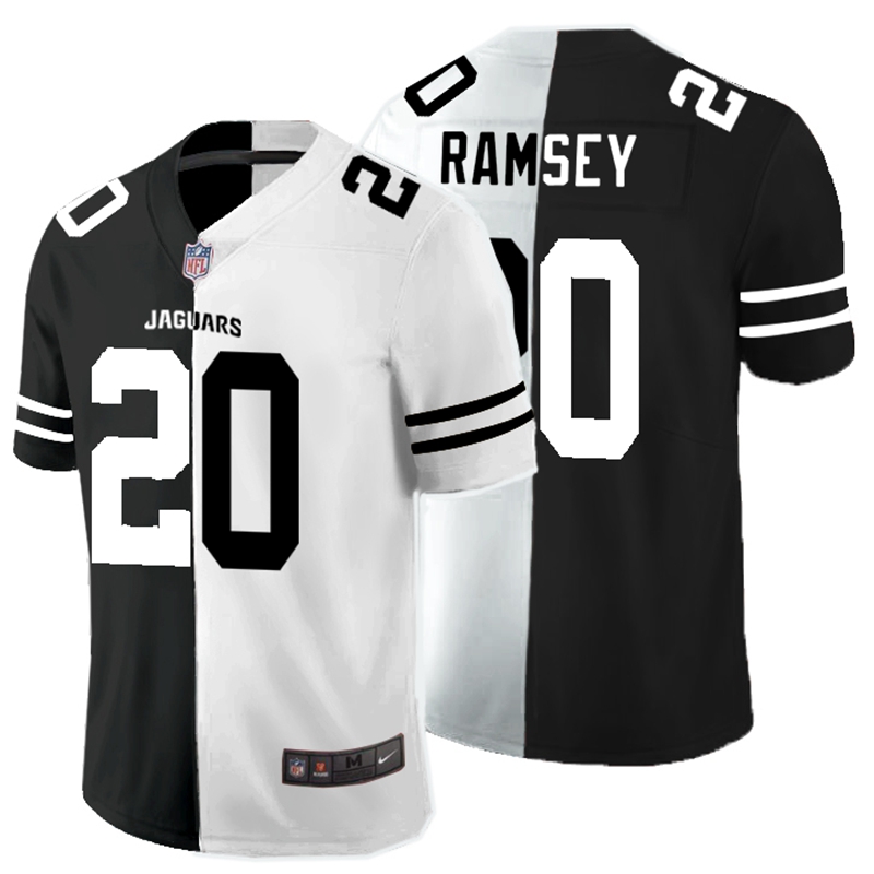 Nike Jaguars 20 Jalen Ramsey Black And White Split Vapor Untouch