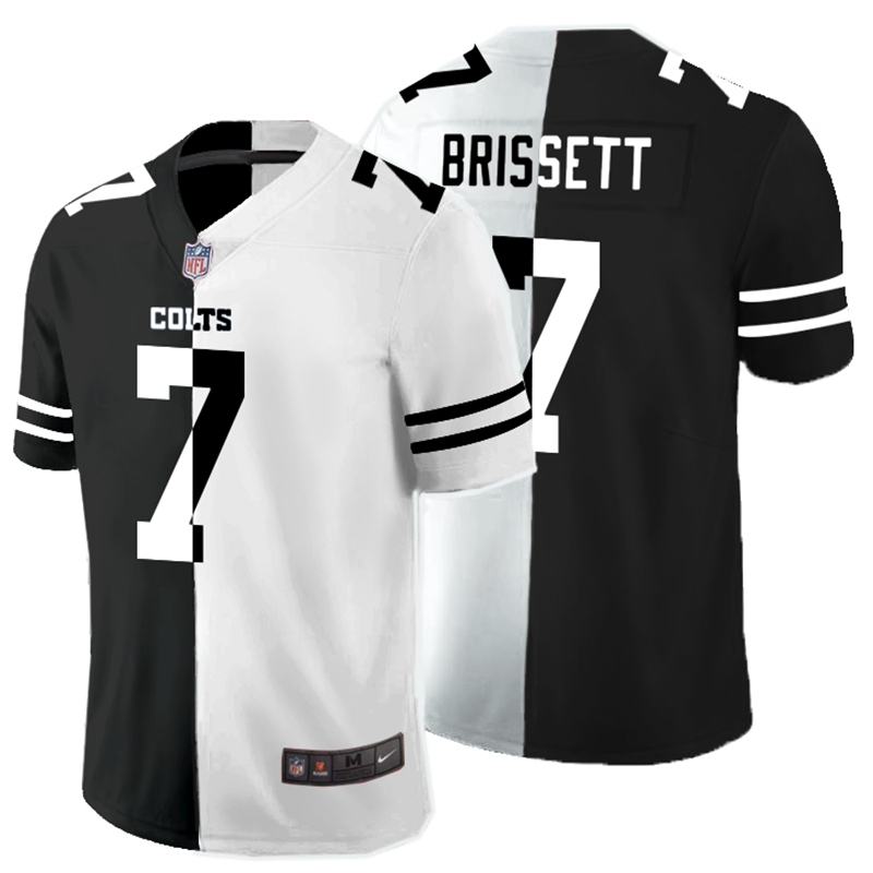 Nike Colts 7 Jacoby Brissett Black And White Split Vapor Untouch