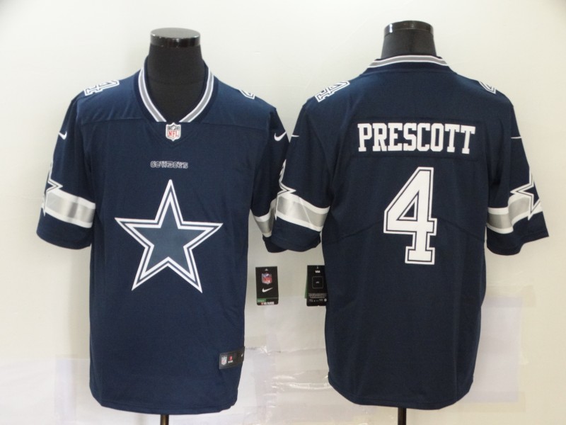 Nike Cowboys 4 Dak Prescott Navy Team Big Logo Vapor Untouchable Limited Jersey