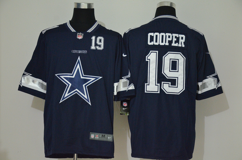 Nike Cowboys 19 Amari Cooper Navy Team Big Logo Number Vapor Untouchable Limited Jersey