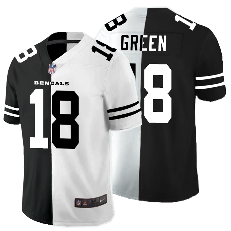 Nike Bengals 18 A.J. Green Black And White Split Vapor Untouchable Limited Jersey