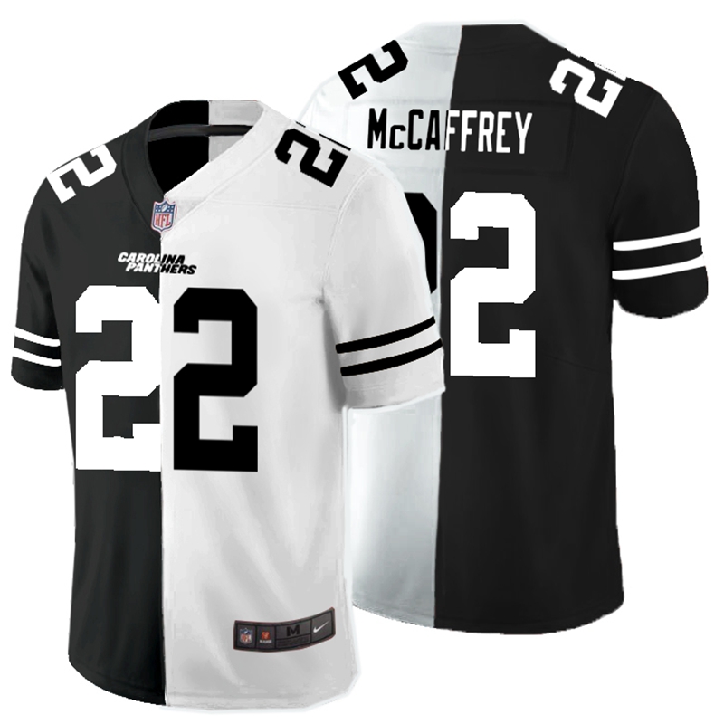 Nike Panthers 22 Christian McCaffrey Black And White Split Vapor Untouchable Limited Jersey