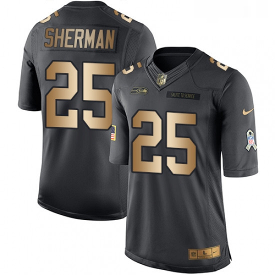 Youth Nike Seattle Seahawks 25 Richard Sherman Limited BlackGold