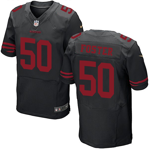 Nike 49ers #50 Reuben Foster Black Alternate Mens Stitched NFL Elite Jersey
