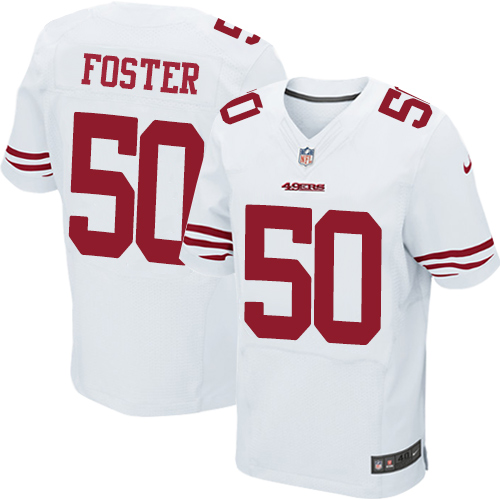 Nike 49ers #50 Reuben Foster White Mens Stitched NFL Elite Jerse