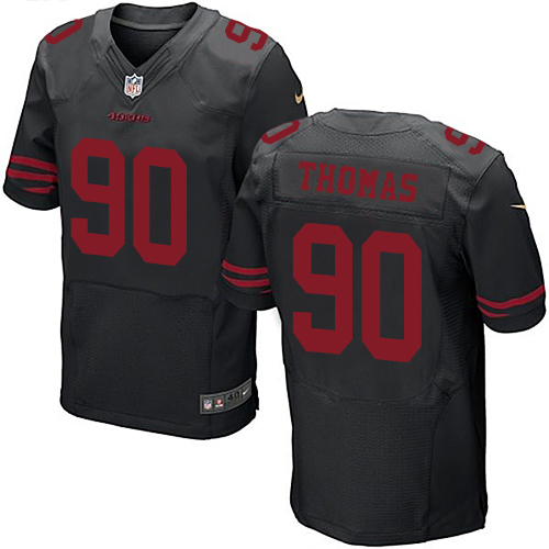 Nike 49ers #90 Solomon Thomas Black Alternate Mens Stitched NFL Elite Jersey