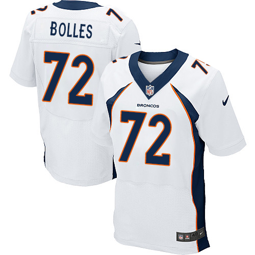 Nike Broncos #72 Garett Bolles White Mens Stitched NFL New Elite