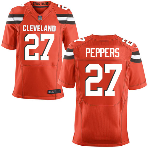 Nike Browns #27 Jabrill Peppers Orange Alternate Mens Stitched NFL New Elite Jersey