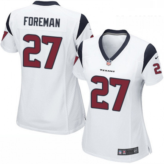 Womens Nike Houston Texans 27 DOnta Foreman Game White NFL Jersey