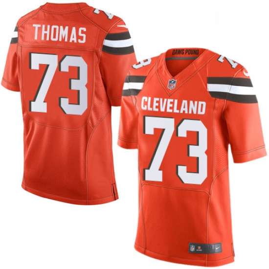 Mens Nike Cleveland Browns 73 Joe Thomas Elite Orange Alternate NFL Jersey