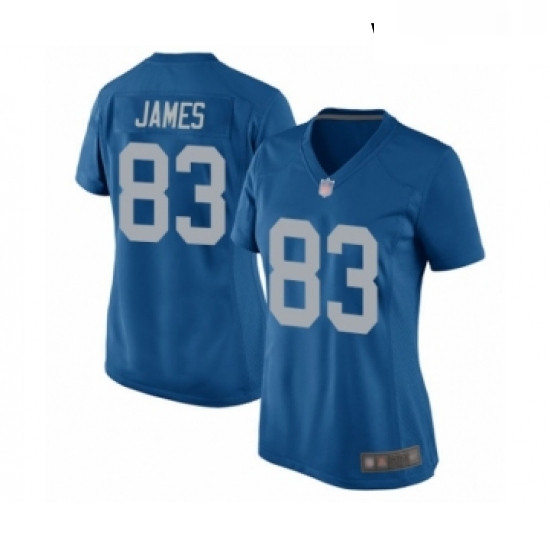 Womens Detroit Lions 83 Jesse James Game Blue Alternate Football Jersey