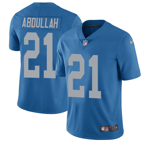 Nike Lions #21 Ameer Abdullah Blue Throwback Mens Stitched NFL L