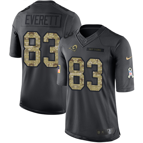 Nike Rams #83 Gerald Everett Black Mens Stitched NFL Limited 2016 Salute to Service Jersey