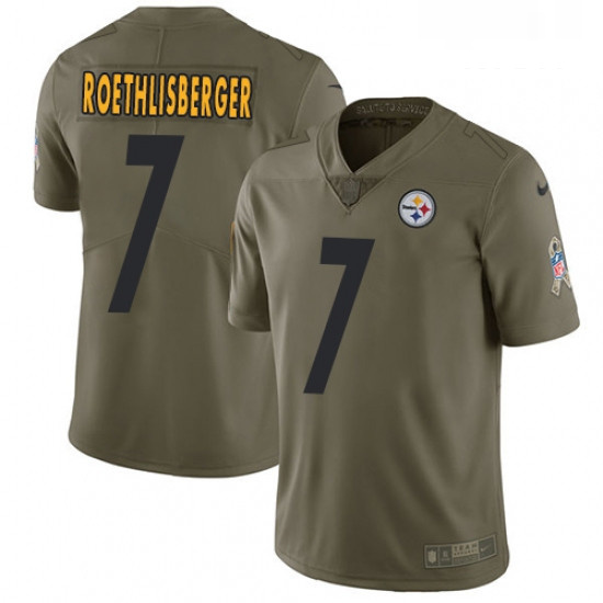 Mens Nike Pittsburgh Steelers 7 Ben Roethlisberger Limited Olive