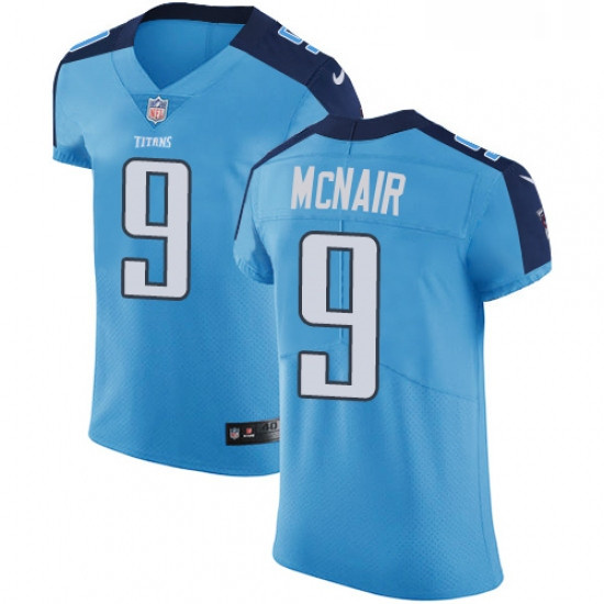 Mens Nike Tennessee Titans 9 Steve McNair Light Blue Team Color Vapor Untouchable Elite Player NFL J