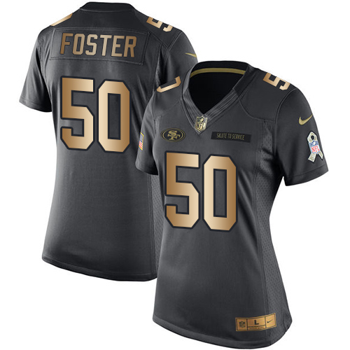 Nike 49ers #50 Reuben Foster Black Womens Stitched NFL Limited G